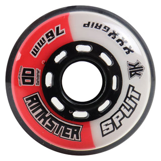 Rink Rat Roller Hockey Wheels Rinkster Split 76mm XXX Grip Red/White (Single)