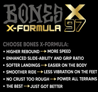 Bones Skateboard Wheels 52mm X-Formula X-Ninety-Seven V5 Sidecut 97A XF