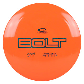 Latitude 64 Disc Golf Gold Bolt Distance Driver 13/6/-2/3 Orange/Turquoise 171 grams