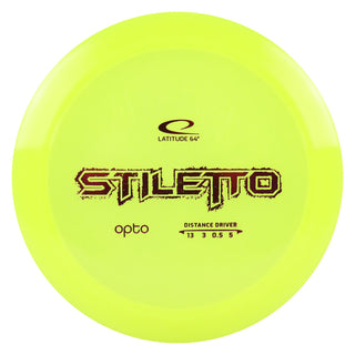 Latitude 64 Disc Golf Opto Stiletto Distance Driver 13/3/0.5/5 Yellow/Red 173 grams