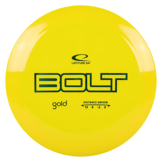 Latitude 64 Disc Golf Gold Bolt Distance Driver 13/6/-2/3 Yellow/Turquoise 175 grams