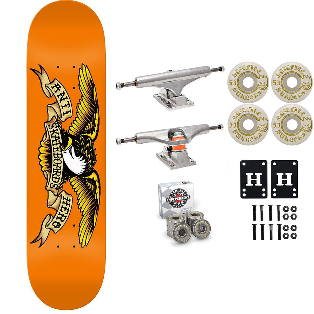 Kit Skateboard Complet Anti Hero - Truck Independent, Roues Spitfire, Planche Classic Eagle