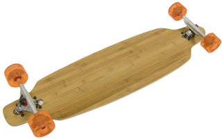 BAMBOO LONGBOARD DROP THROUGH Skateboard THRU SPEED BOARD 70mm ORANGE Whls