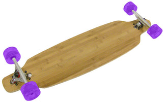 BAMBOO LONGBOARD DROP THROUGH Skateboard THRU 180 TRUCKS 70mm PURPLE Whls