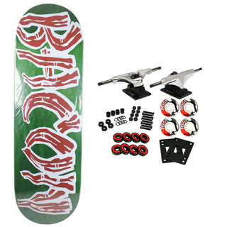 Bacon Skateboard Complete Logo Veneer Green 9.5" x 33"