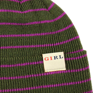 Girl Beanie TODDLER FOLD GRAY/PURPLE