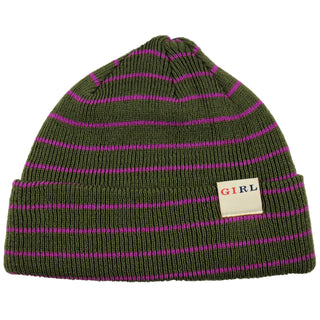 Girl Beanie TODDLER FOLD GRAY/PURPLE