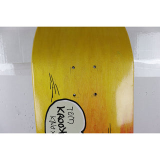 Blem Krooked Skateboard Deck Tom Knox Burn Burd Yellow/Red 8.25" x 32" Cosmetic (gripped)