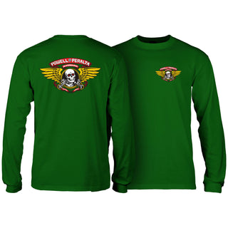 Powell Peralta Skateboard Long Sleeve Shirt Winged Ripper Forest Green
