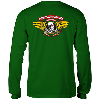 Powell Peralta Skateboard Long Sleeve Shirt Winged Ripper Forest Green