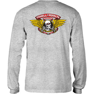 Powell Peralta Skateboard Long Sleeve Shirt Winged Ripper Sport Grey