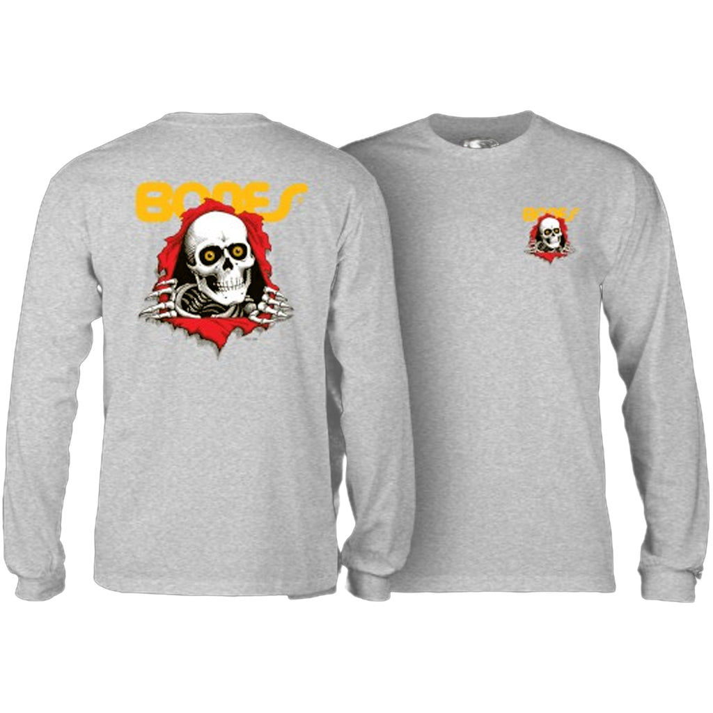 Powell Peralta Ripper Longsleeve T-Shirts, White, Small