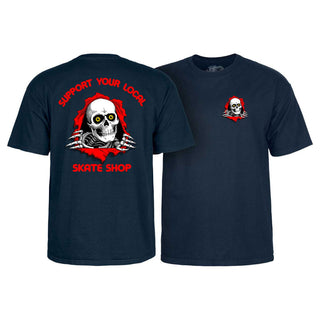 Powell Peralta Skateboard Shirt Support Your Local Skate Shop Ripper Navy