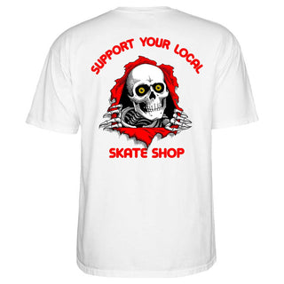 Powell Peralta Skateboard Shirt Support Your Local Skate Shop Ripper White