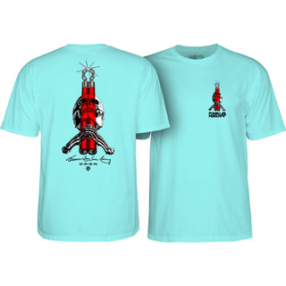 Powell Peralta Skateboard Shirt Bruce Lee Skull and Nunchucks Celadon