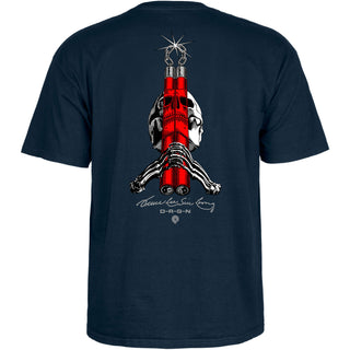 Powell Peralta Skateboard Shirt Bruce Lee Skull and Nunchucks Navy