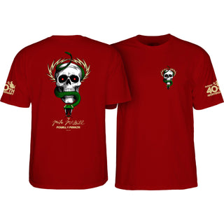 Powell Peralta Skateboard Shirt McGill Skull and Snake 40th Anniversary Garnet