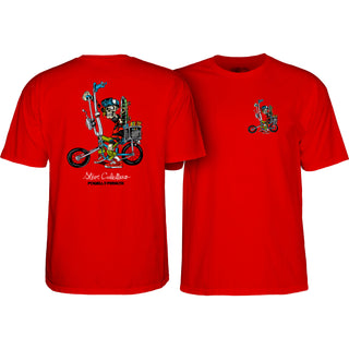 Powell Peralta Skateboard Shirt Steve Caballero Chopper Bike Red