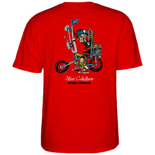 Powell Peralta Skateboard Shirt Steve Caballero Chopper Bike Red