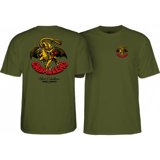 Powell Peralta Skateboard Shirt Cab Dragon II Military Green