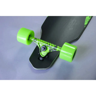 Dusters Longboard Channel Snakeskin Drop Through Neon Green 9.375" x 38"