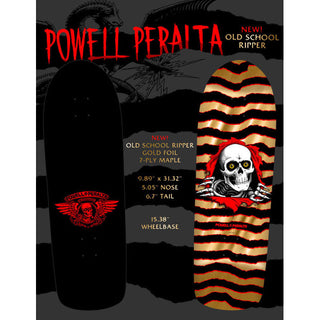 Powell Peralta Skateboard Complete Old School Ripper Gold Foil Old School Reissue