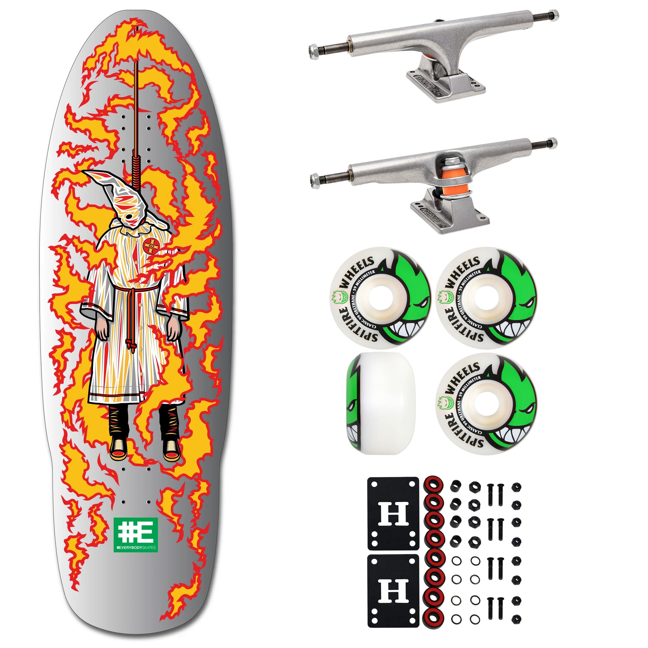Everybody Skates Skateboard Complete Burning Klansman Big