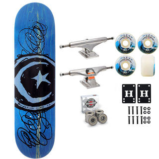 Foundation Skateboard Complete Star and Moon Scribble 8.38" x 32" Independent Satori Upgrade