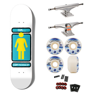 Girl Premium Skateboard with Indy Trucks, Triclops Wheels 8.5" Kennedy Hand Shakers