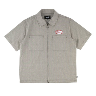 Welcome Skateboards Shirt Garage Oxford Zip Black/Grey