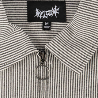 Welcome Skateboards Shirt Garage Oxford Zip Black/Grey