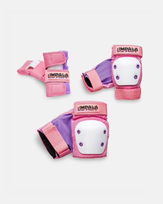 Impala Rollerskates Protective Set - Knee Pads, Elbow, Wrist Guards - Pink -  Youth Medium
