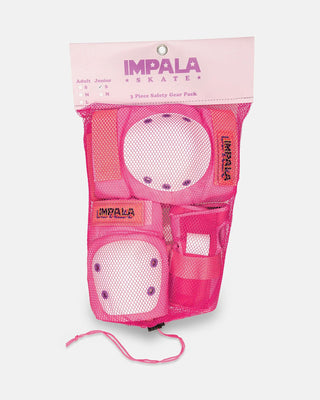 Impala Rollerskates Protective Set - Knee Pads, Elbow, Wrist Guards - Pink -  Youth Medium