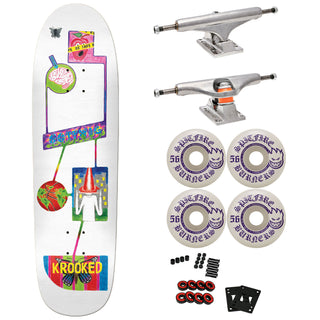 Krooked Premium Skateboard with Indy Trucks, Spitfire Wheels 8.88" Gottwig Be Safe