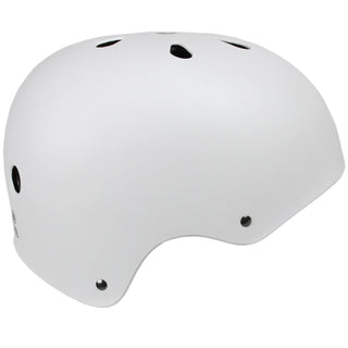 Krown White Shell with Grey Strap Skateboard Helmet, Adult One Size