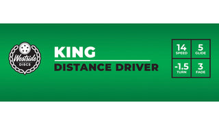 Westside Disc Golf VIP King Distance Driver 14/5/-1.5/3 White/Red 175 grams
