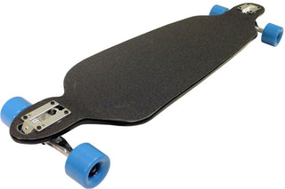 BLACK DOUBLE DROP LONGBOARD Hybrid Thru and Down Shape 9.75 in x 39.75 in