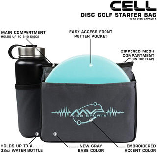 MVP Disc Golf Shoulder Bag - Cell Aqua - Holds 12 Discs