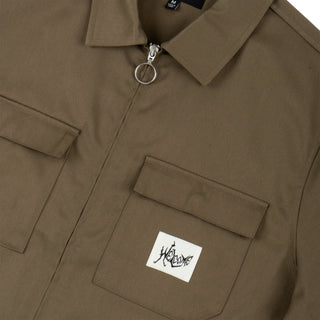 Welcome Skateboards Shirt Nephlim Zip Work Shirt Stone