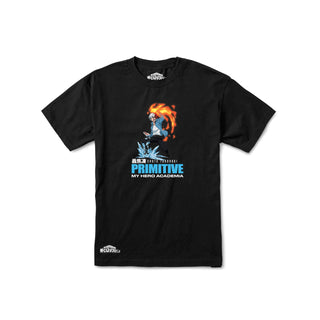 Primitive Skateboards Shirt My Hero Academia Flashfreeze Heatwave Shoto Black