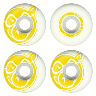 Pig Skateboard Wheels 55mm Pig Head Classic 99A White/Yellow