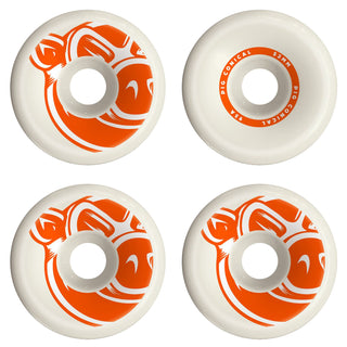 Pig Skateboard Wheels 53mm Pig Head Conical 95A White/Orange
