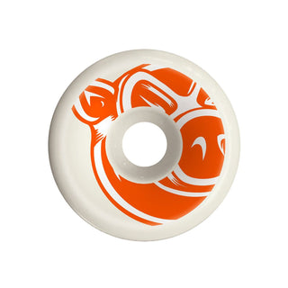 Pig Skateboard Wheels 53mm Pig Head Conical 95A White/Orange
