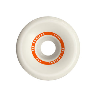 Pig Skateboard Wheels 53mm Pig Head Conical 95A White/Orange