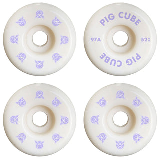 Pig Skateboard Wheels 52mm Pig Cube 97A White/Purple