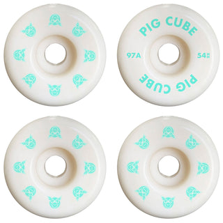 Pig Skateboard Wheels 54mm Pig Cube 97A White/Green