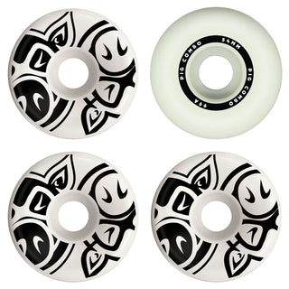 Pig Skateboard Wheels 54mm Pig Combo 99A White/Black