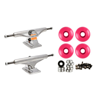 Independent 169 (9.12") Skateboard Trucks 56mm Pink Wheels and Bearings Combo Package