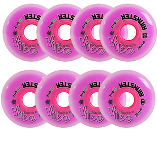 Rink Rat Roller Hockey Wheels Rinkster Vibe 76mm / 80mm HiLo XXX Grip Purple 8-Pack