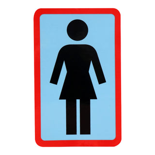Girl Skateboard Sticker OG Decal Black/Blue/Red 6" x 3.75"